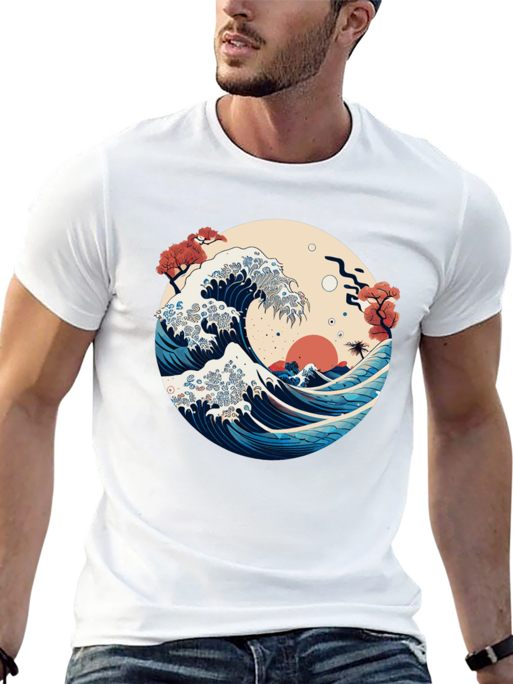 Great Wave Graphic Tee - Japanese Art Style