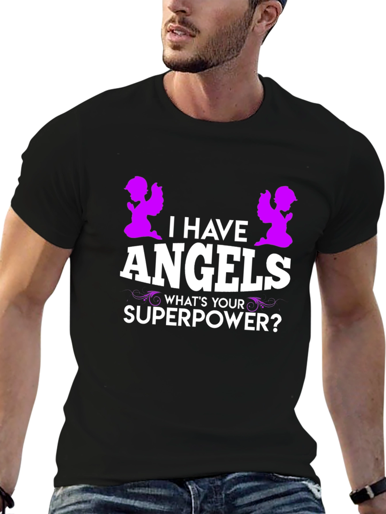 I Have Angels Superpower Graphic T-Shirt