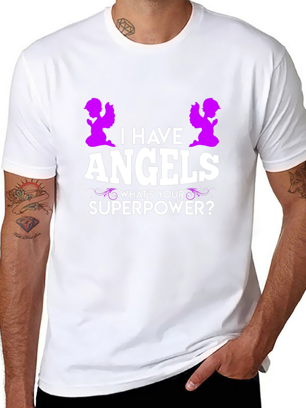 I Have Angels Superpower Graphic T-Shirt