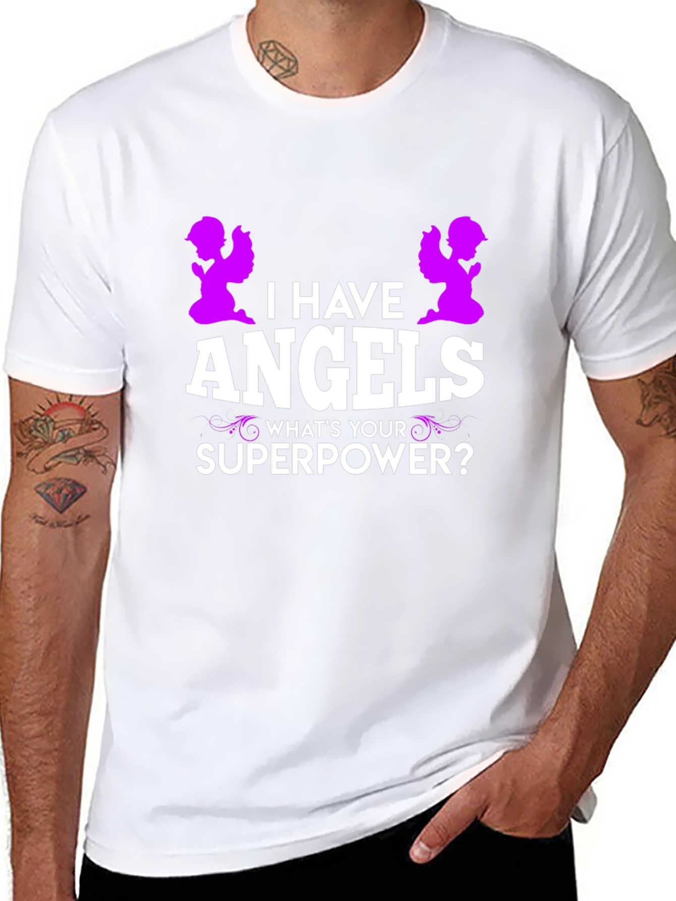I Have Angels Superpower Graphic T-Shirt