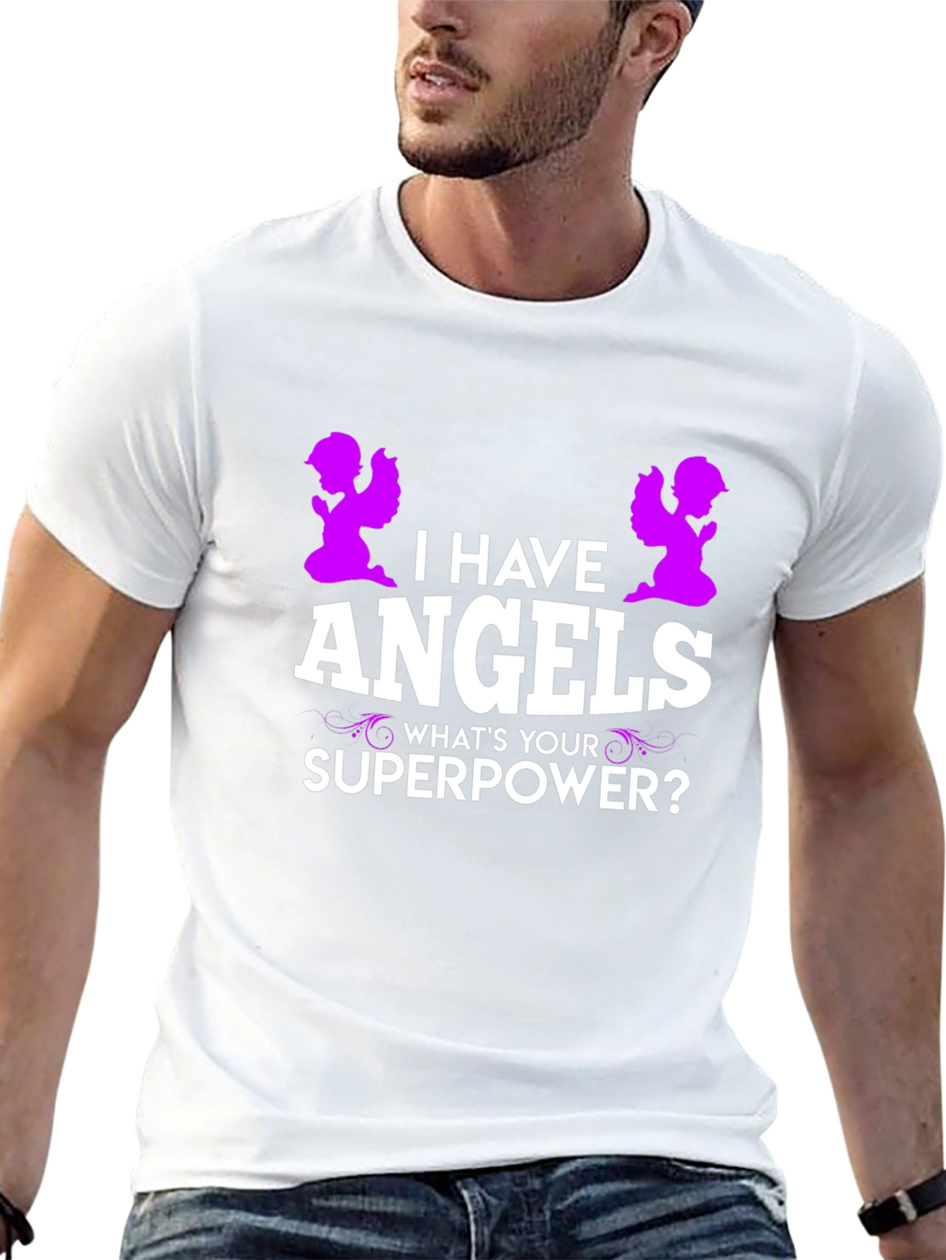 I Have Angels Superpower Graphic T-Shirt