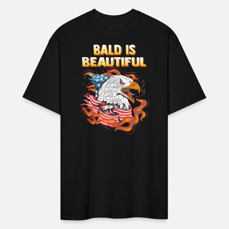 Bald Is Beautiful US Flag Eagle 4th Of July Funny