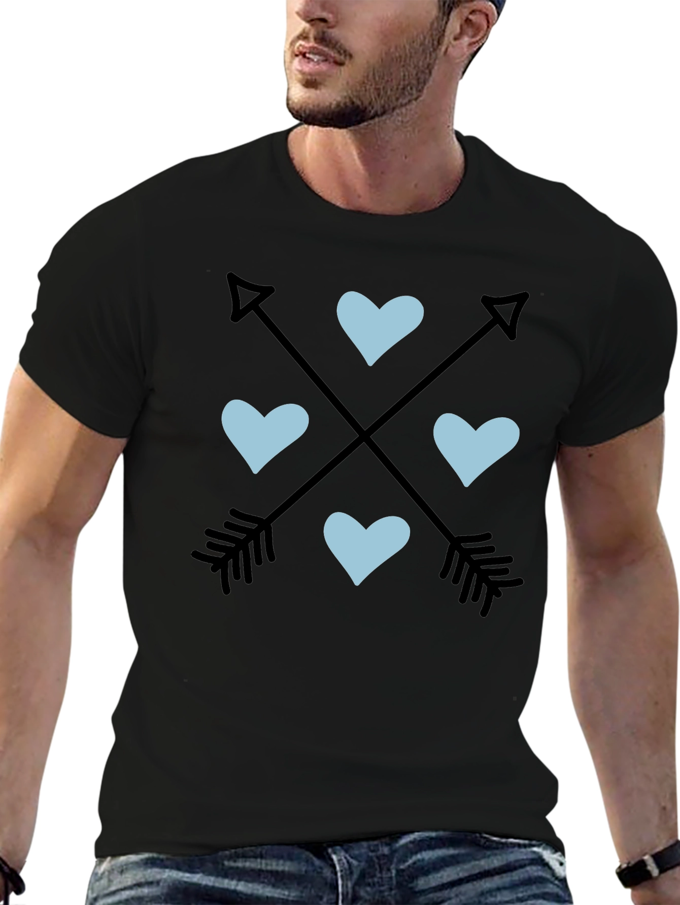 Arrow Heart Graphic Tee - Black Unisex T-Shirt