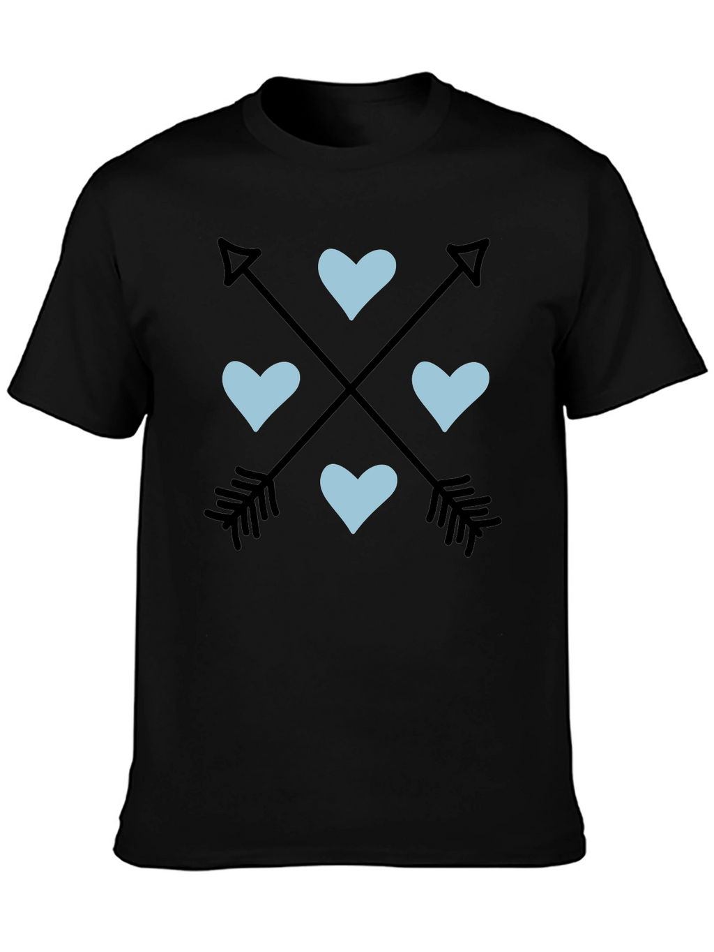 Arrow Heart Graphic Tee - Black Unisex T-Shirt