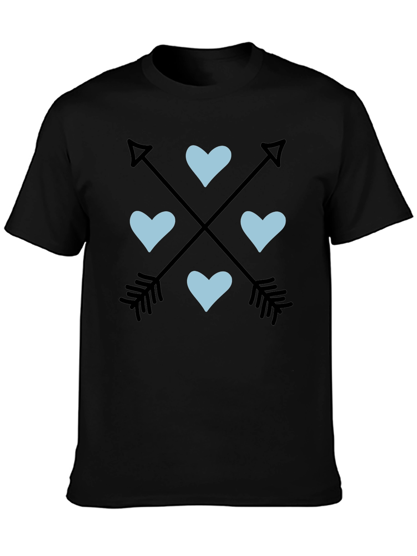 Arrow Heart Graphic Tee - Black Unisex T-Shirt