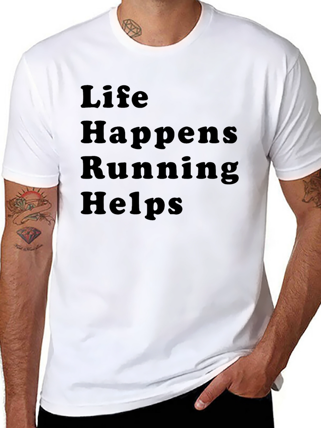 Life Happens Running Helps T-Shirt - Comfort Fit