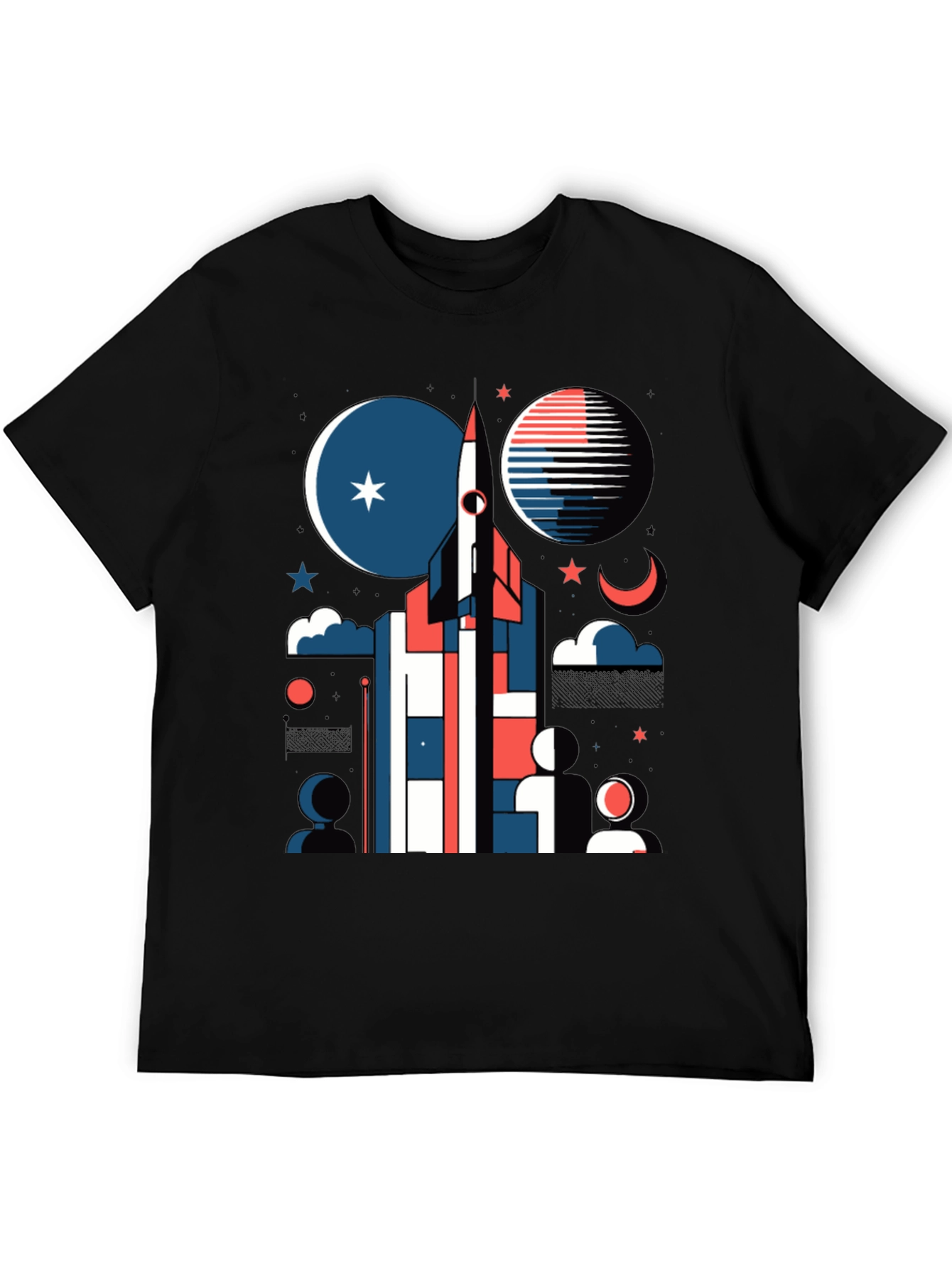 Retro Space Rocket Graphic Tee