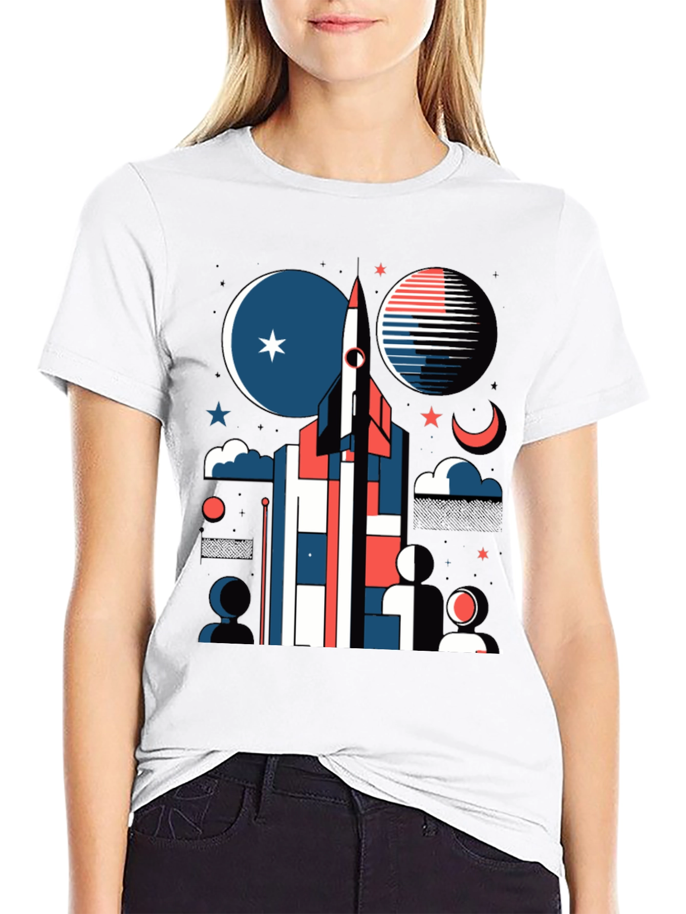 Retro Space Rocket Graphic Tee