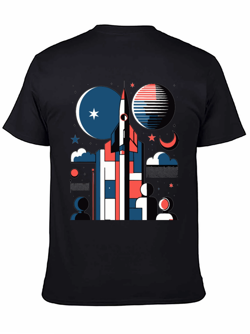 Retro Space Rocket Graphic Tee