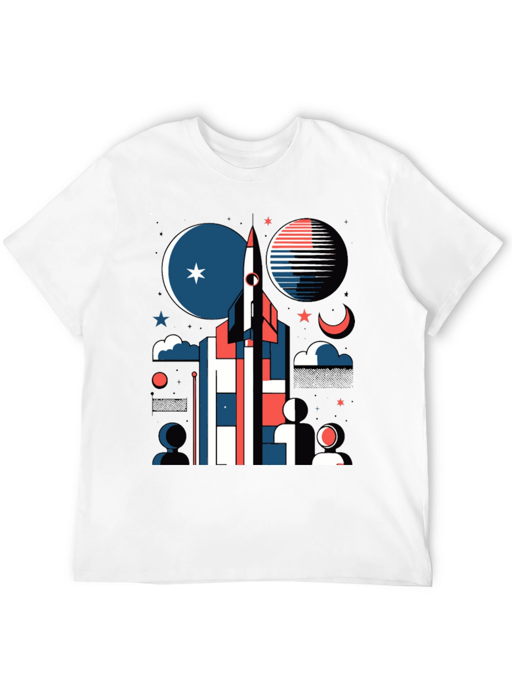 Retro Space Rocket Graphic Tee