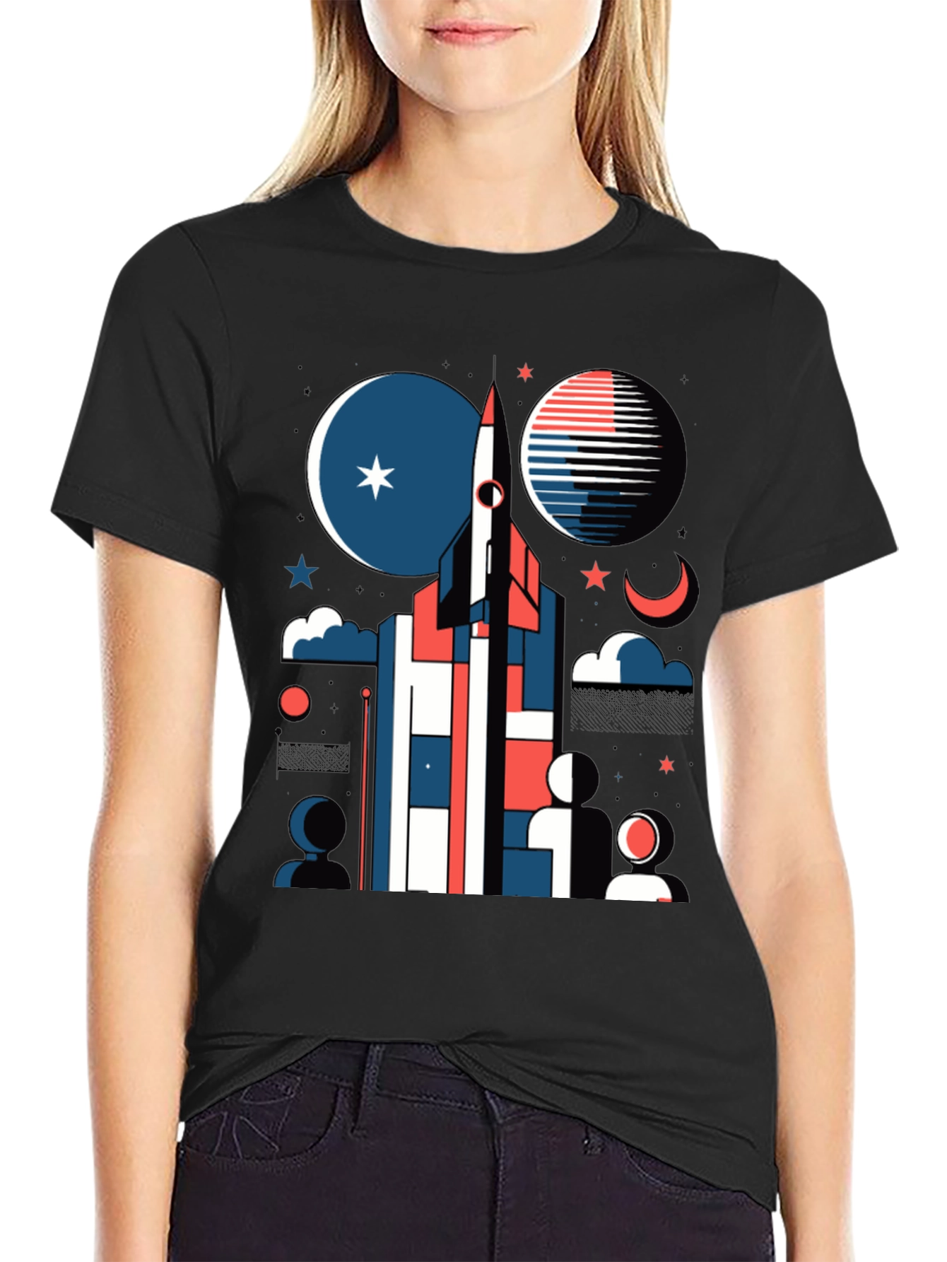 Retro Space Rocket Graphic Tee