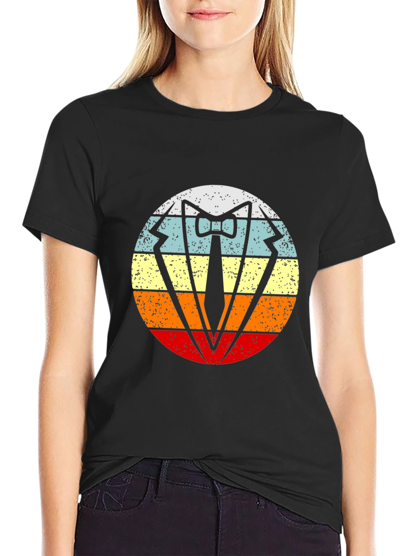 Retro Tuxedo T-Shirt - Vintage Style Bow Tie Graphic Tee
