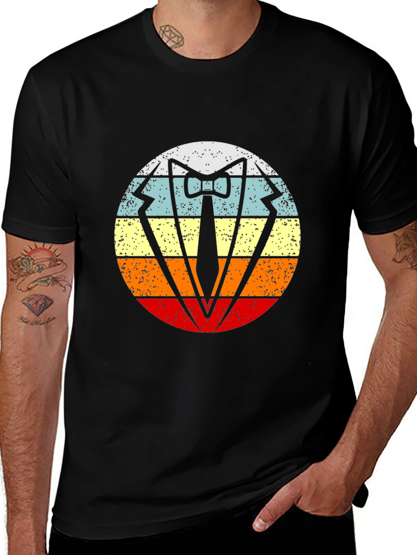 Retro Tuxedo T-Shirt - Vintage Style Bow Tie Graphic Tee