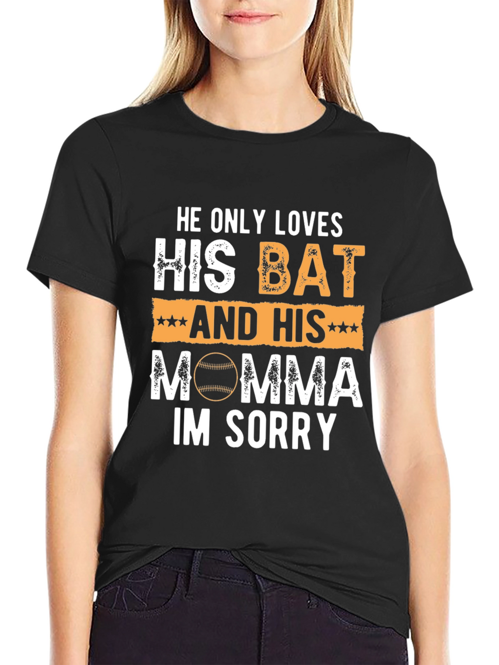 Funny Baseball Mom T-Shirt: Bat & Momma Love!