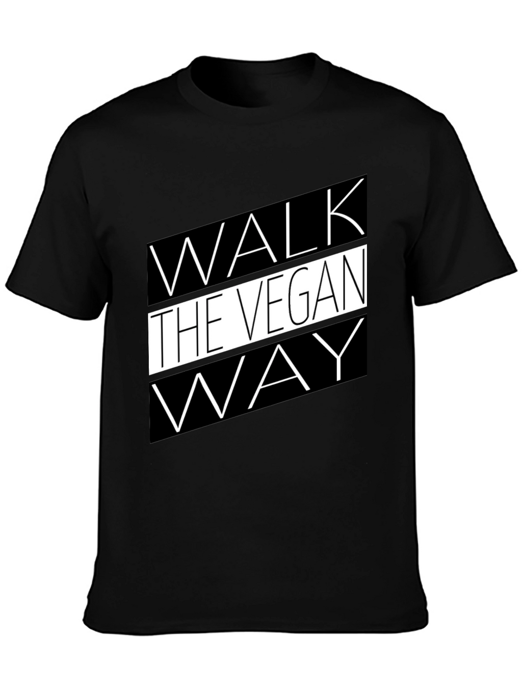 Walk the Vegan Way Black Graphic Tee