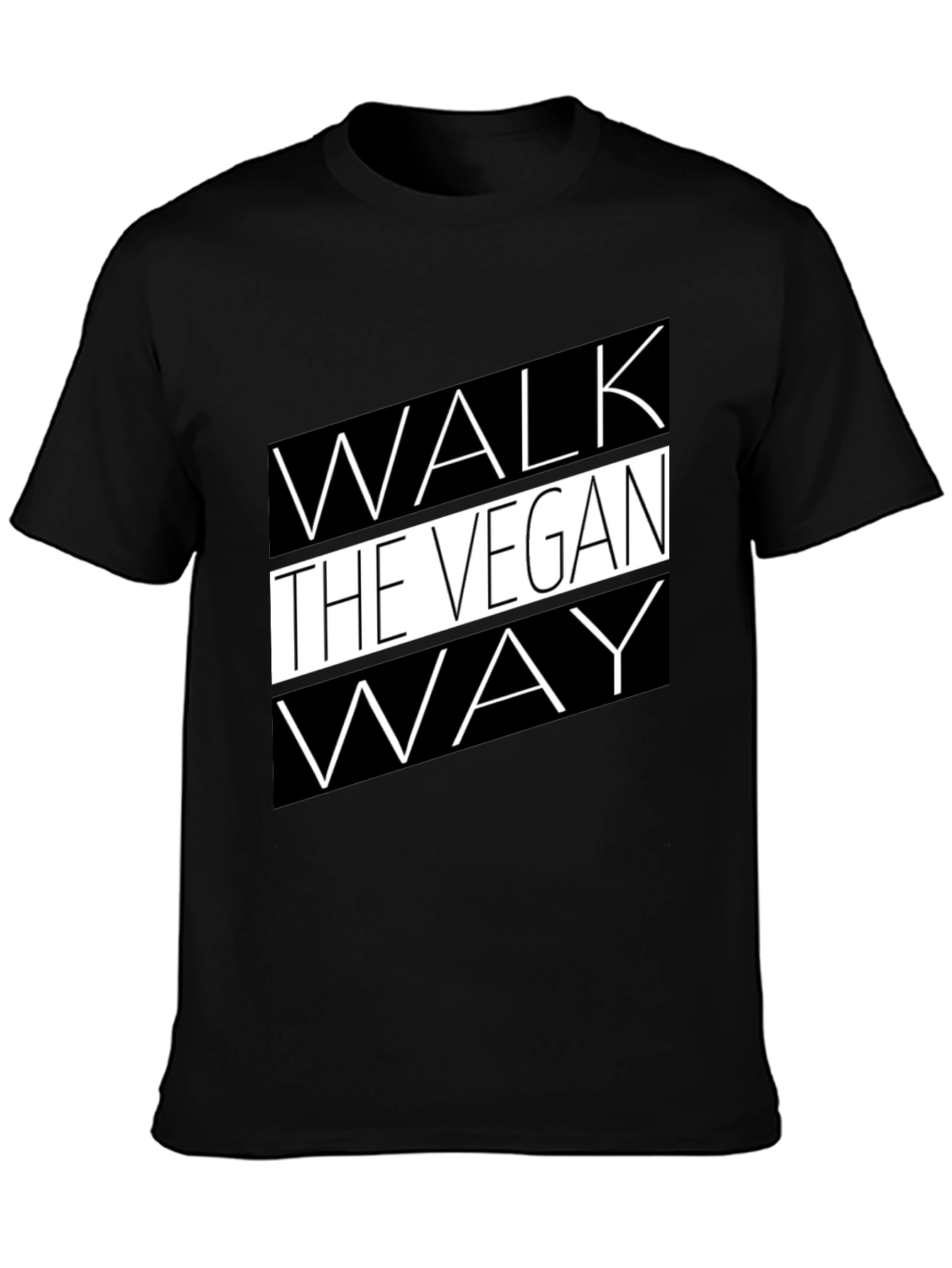 Walk the Vegan Way Black Graphic Tee
