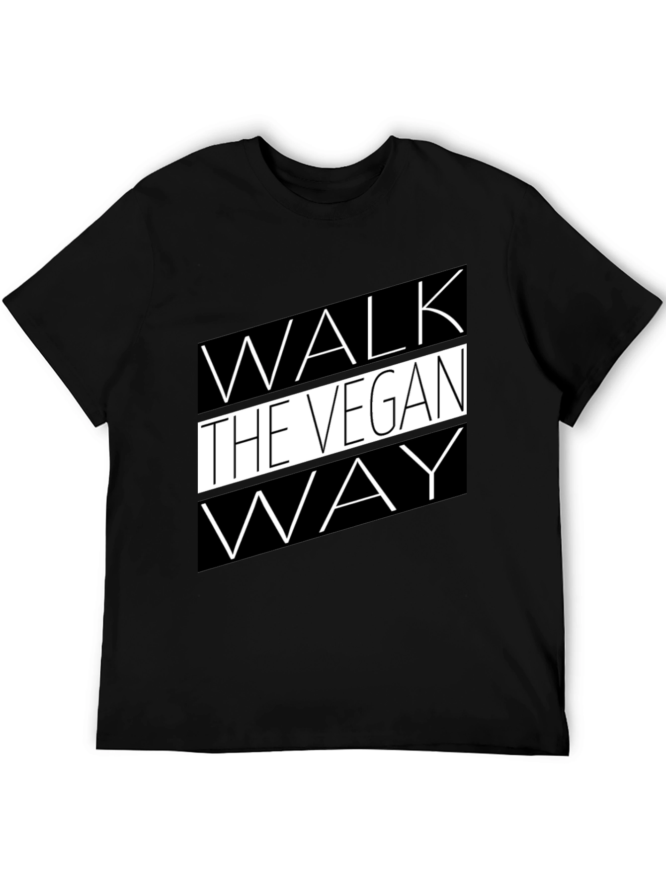 Walk the Vegan Way Black Graphic Tee