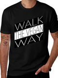 Walk the Vegan Way Black Graphic Tee