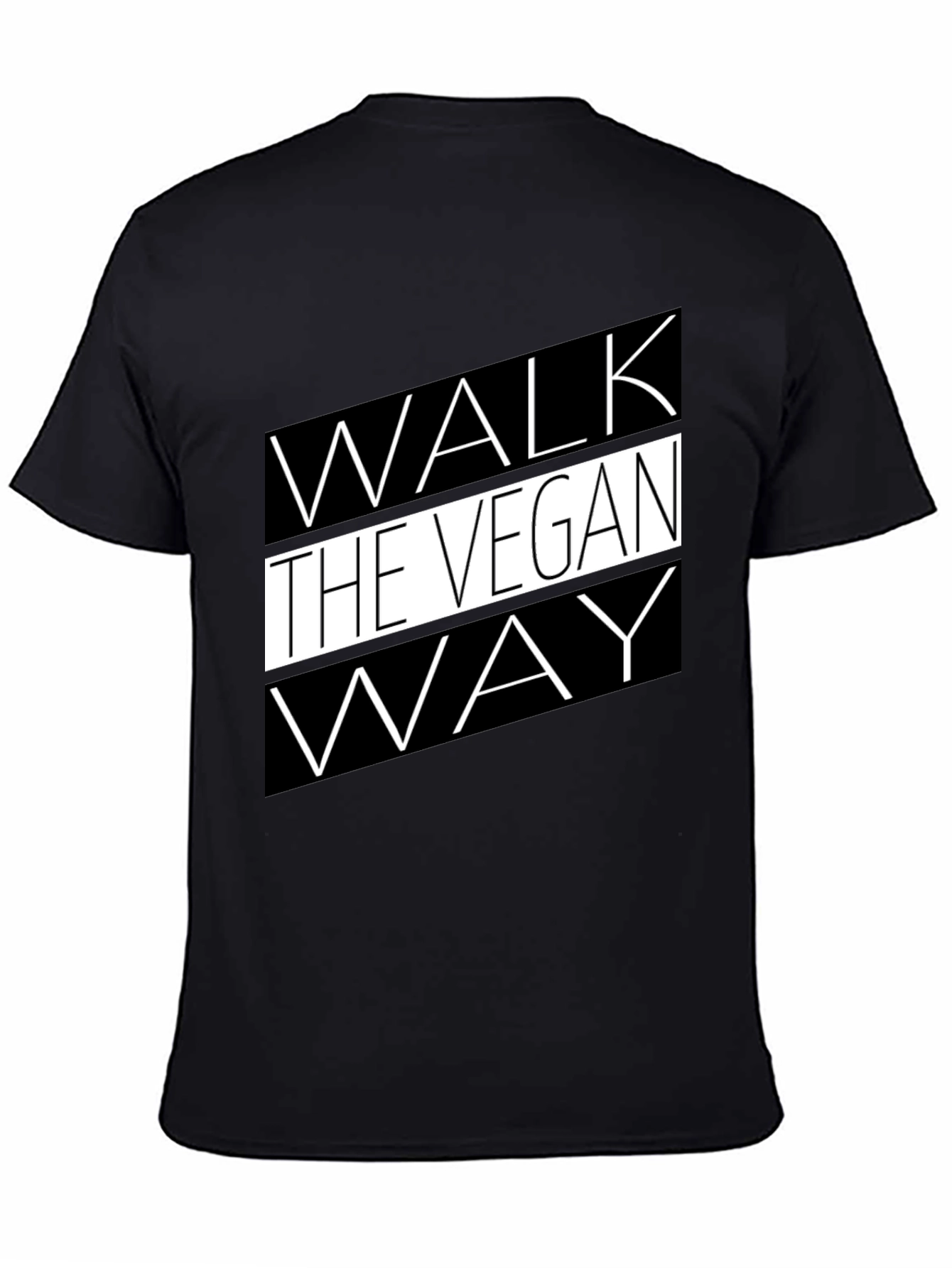 Walk the Vegan Way Black Graphic Tee