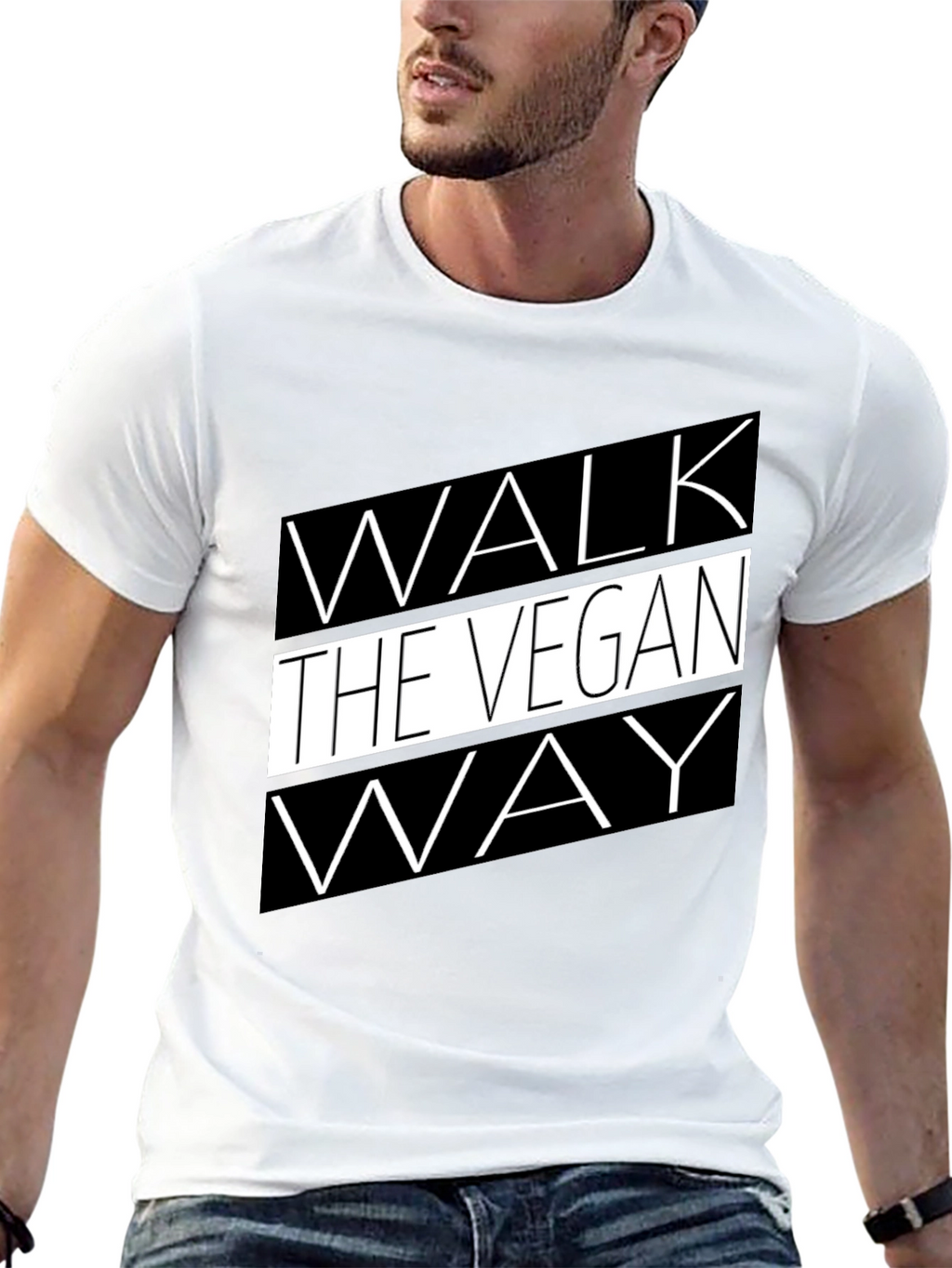 Walk the Vegan Way Black Graphic Tee