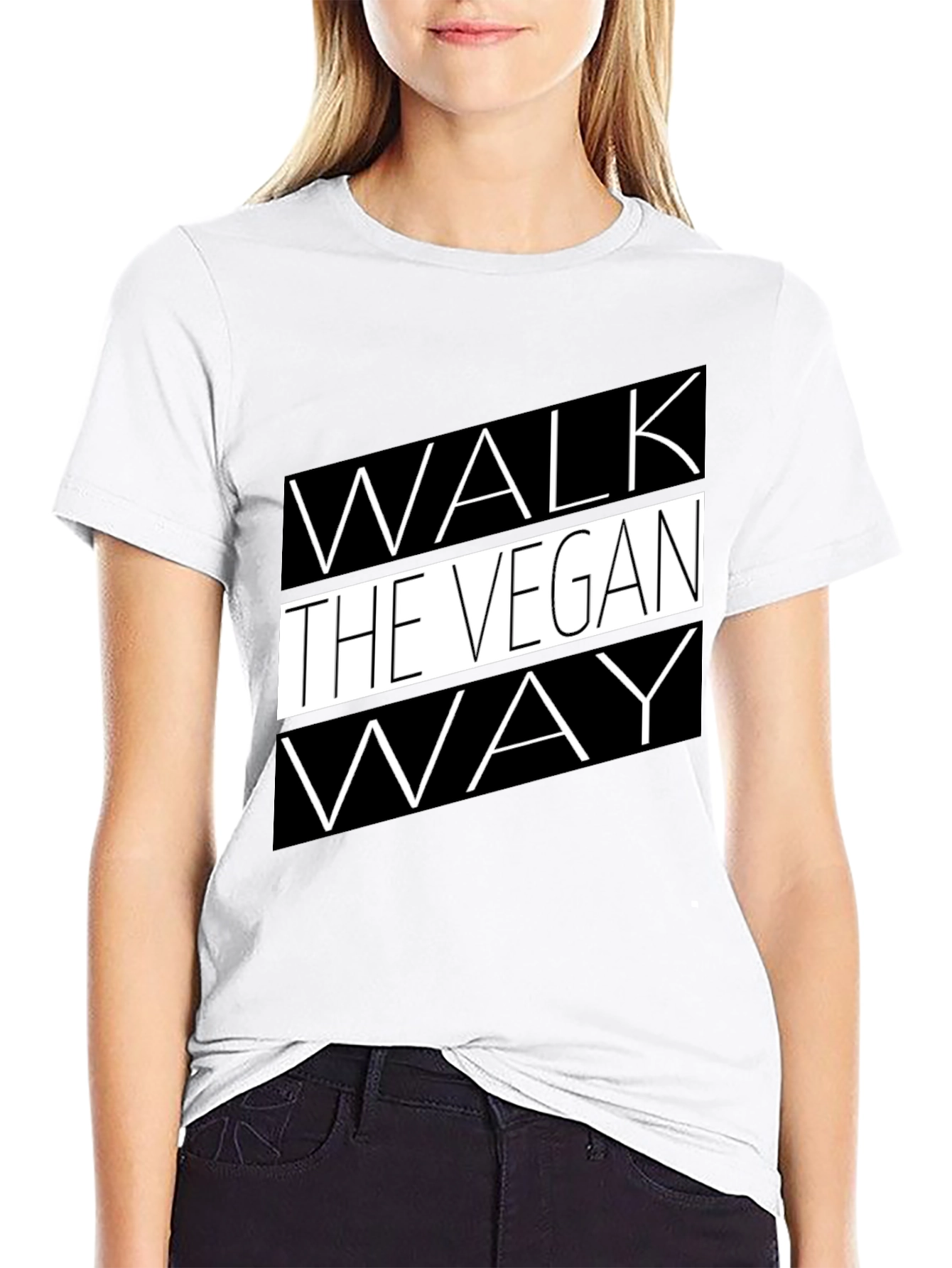 Walk the Vegan Way Black Graphic Tee