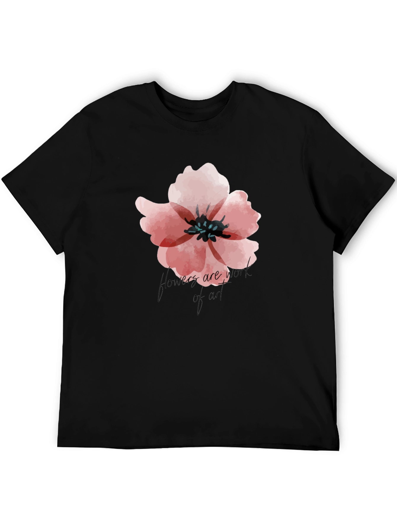 Floral Graphic Black T-Shirt - Flowers Are Art
