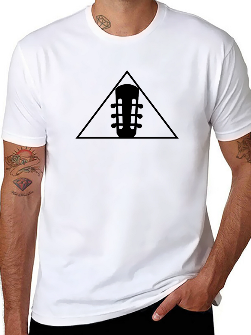 Triangle Guitar Head Black T-Shirt