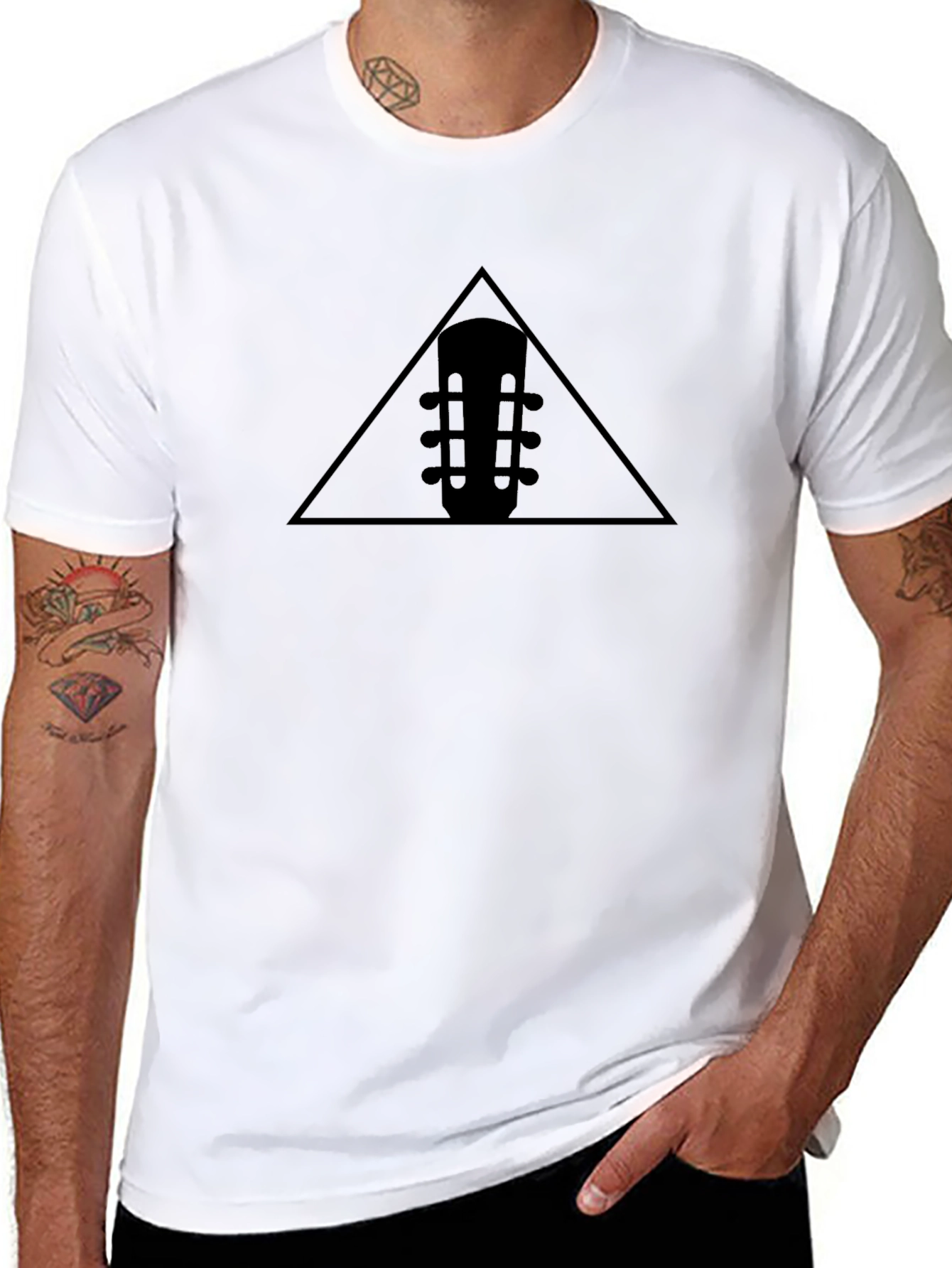 Triangle Guitar Head Black T-Shirt
