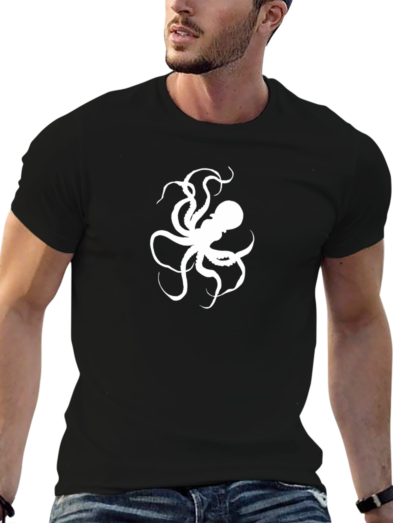 Octopus Graphic Black T-Shirt