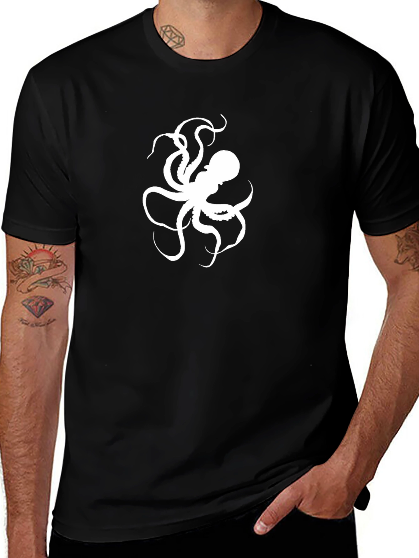Octopus Graphic Black T-Shirt