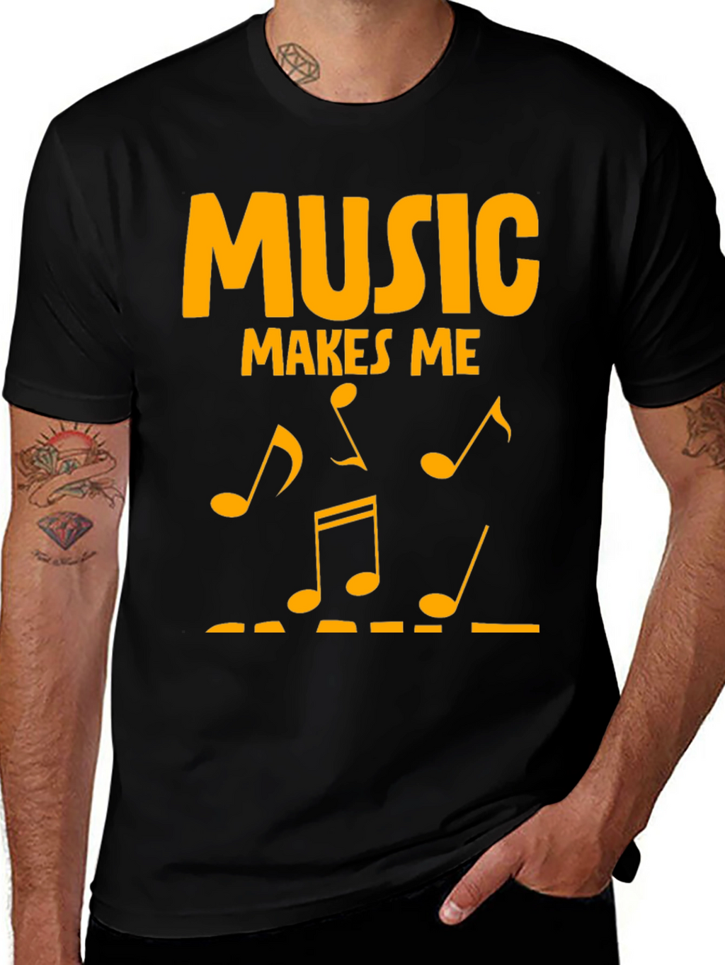 Music Makes Me T-Shirt - Black Graphic Tee