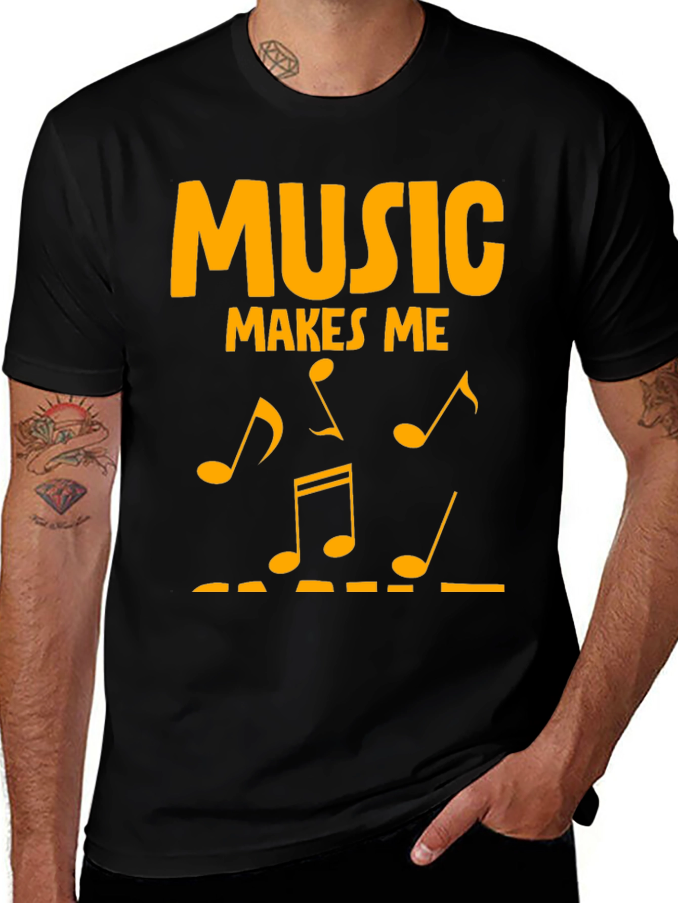 Music Makes Me T-Shirt - Black Graphic Tee