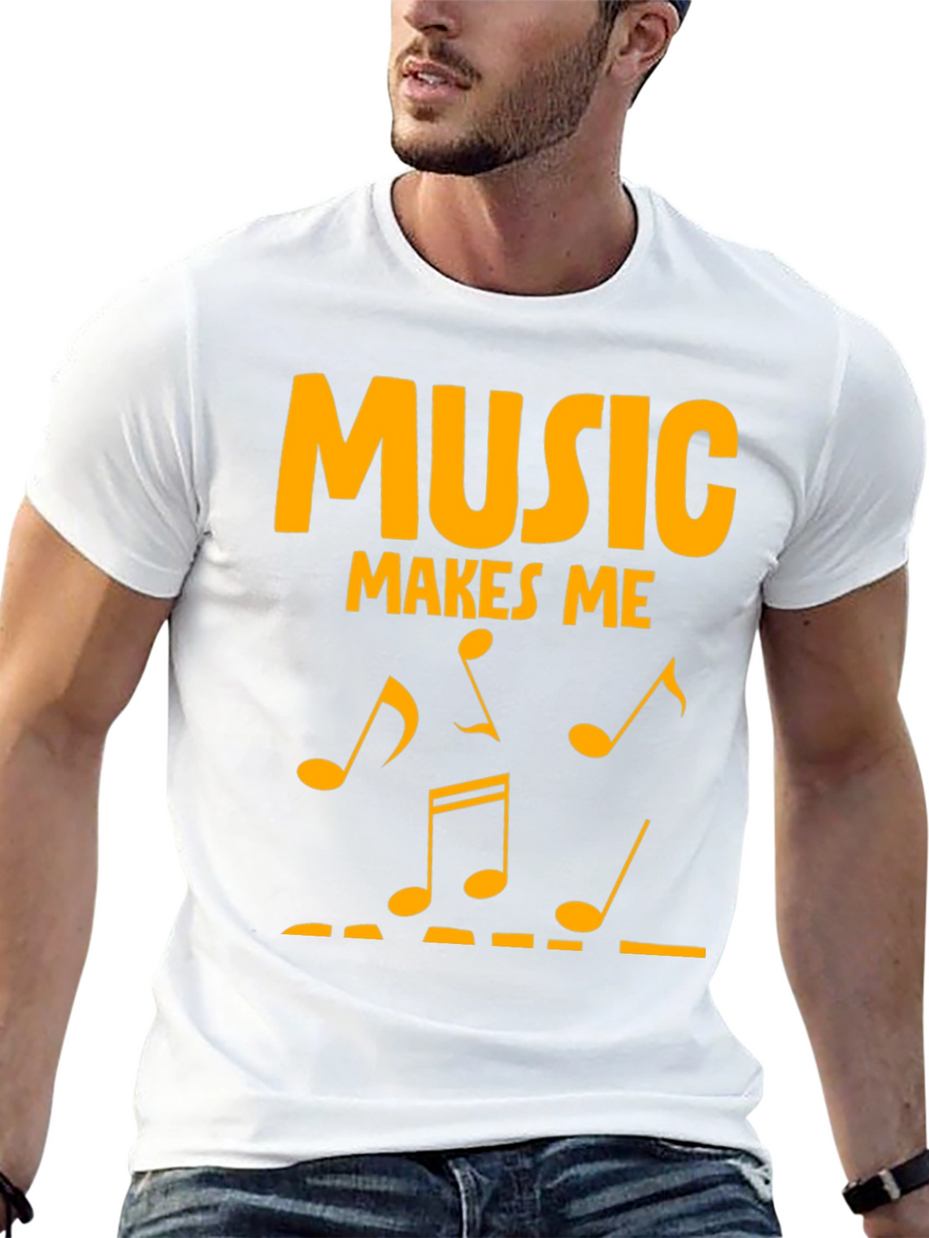 Music Makes Me T-Shirt - Black Graphic Tee