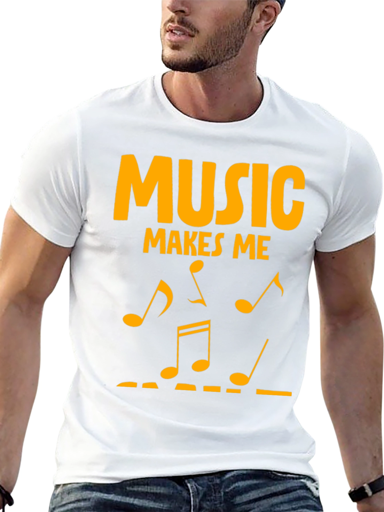 Music Makes Me T-Shirt - Black Graphic Tee