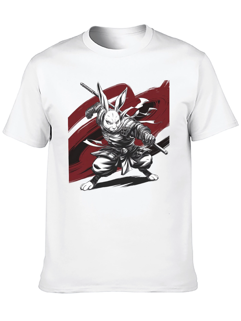 Rabbit Samurai Black T-Shirt - Unique Graphic Tee