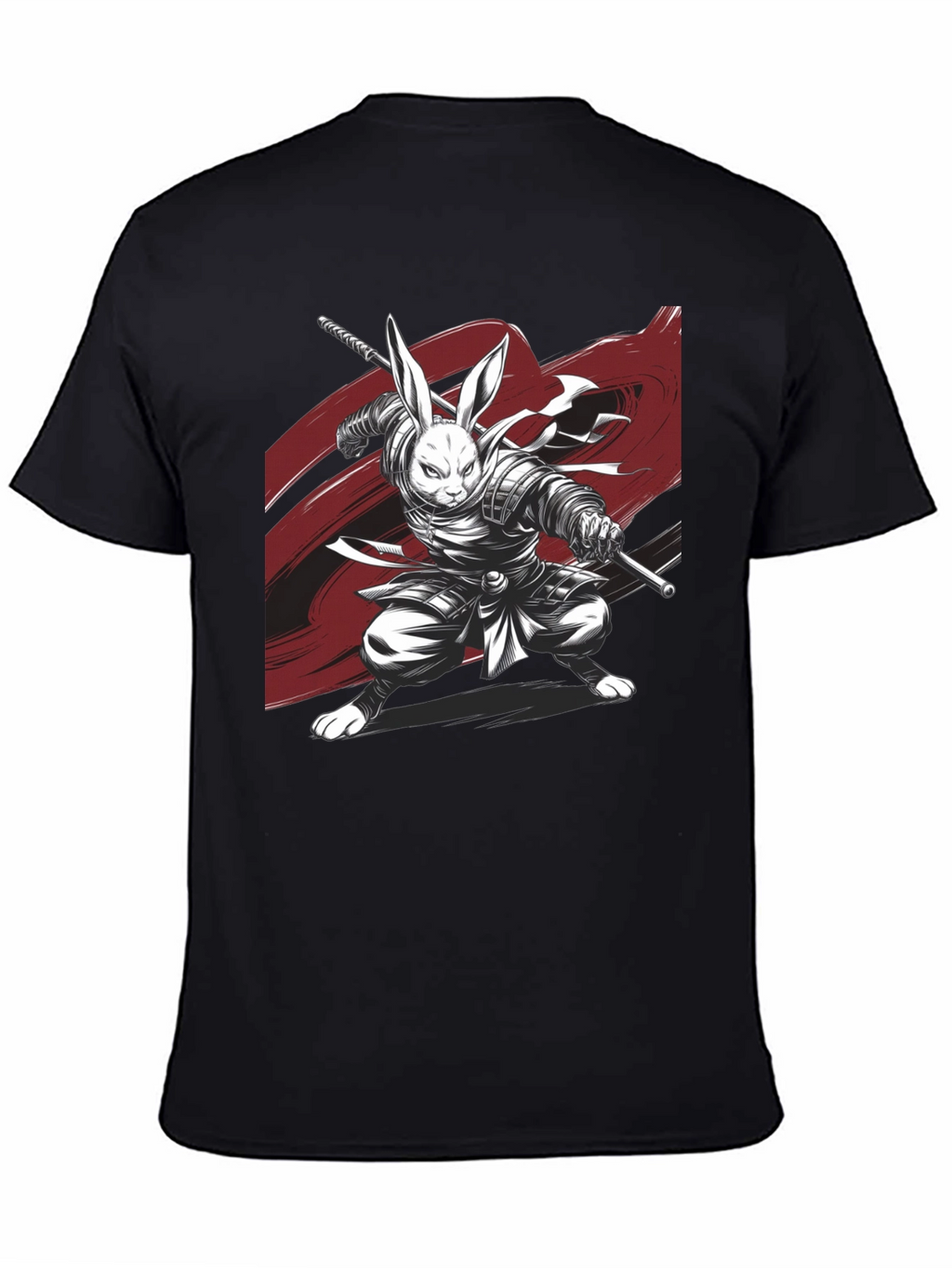 Rabbit Samurai Black T-Shirt - Unique Graphic Tee