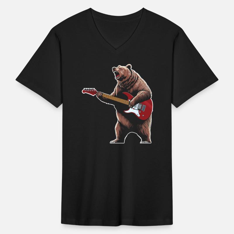 Bear playing electric guitar player guitarist