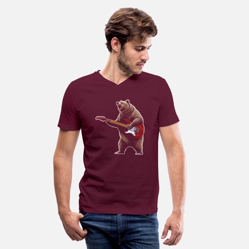 Bear playing electric guitar player guitarist