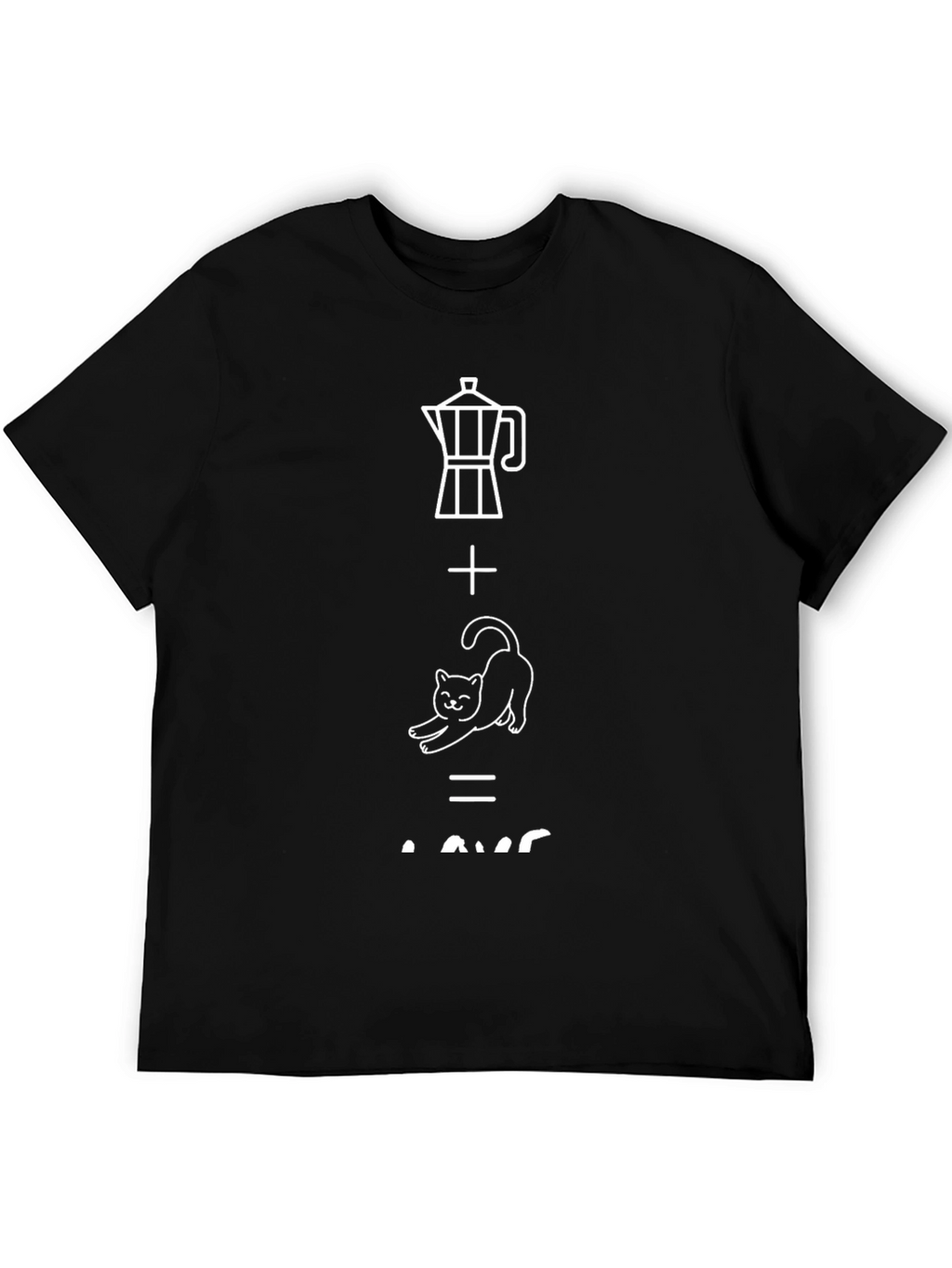 Coffee Cat Lover Black T-Shirt