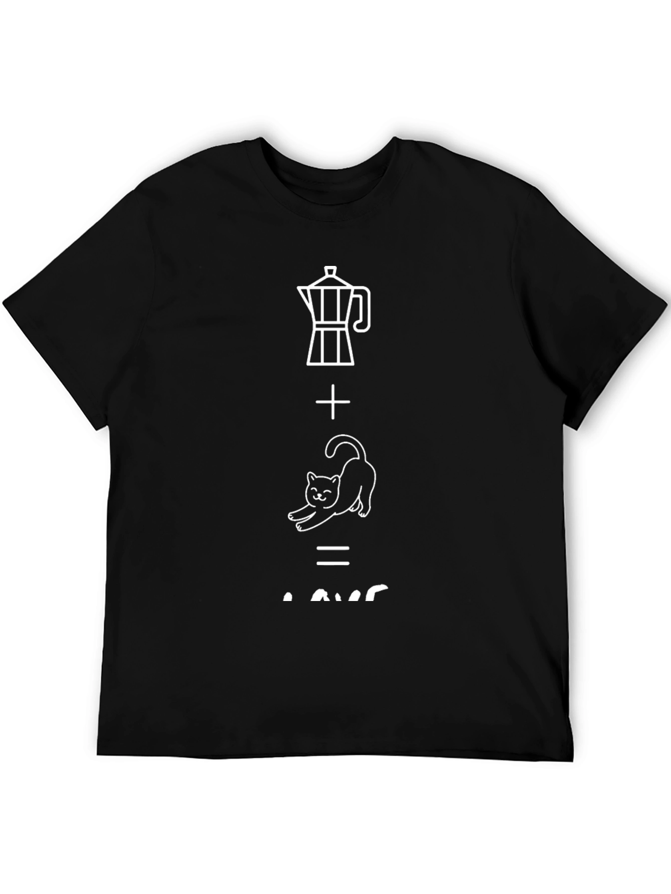 Coffee Cat Lover Black T-Shirt