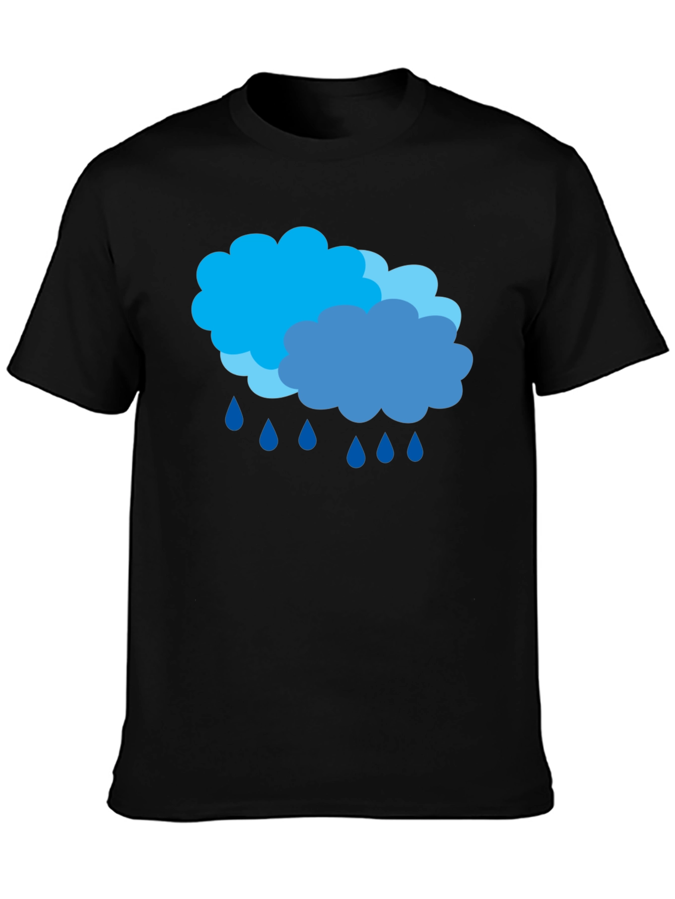 Rainy Day Clouds Graphic Black T-Shirt