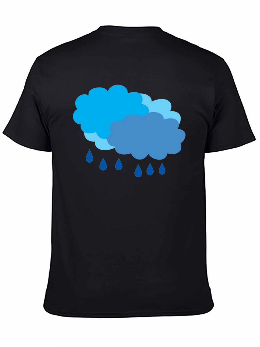 Rainy Day Clouds Graphic Black T-Shirt