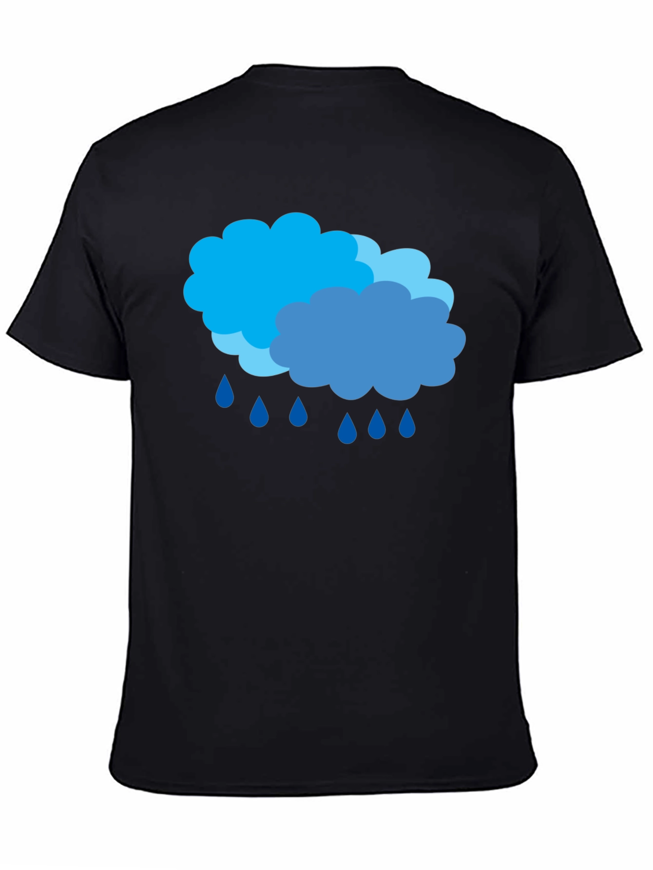 Rainy Day Clouds Graphic Black T-Shirt