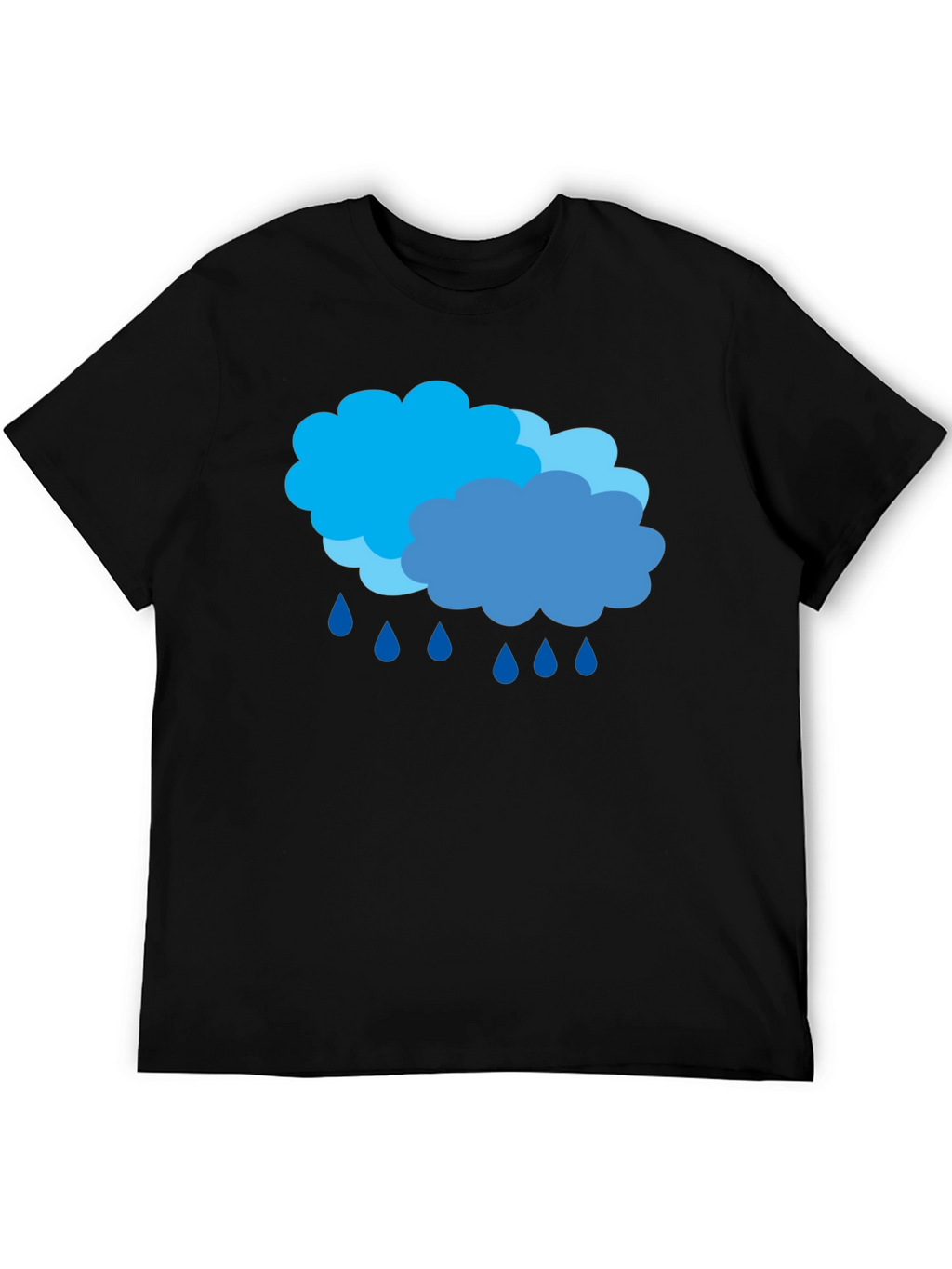 Rainy Day Clouds Graphic Black T-Shirt