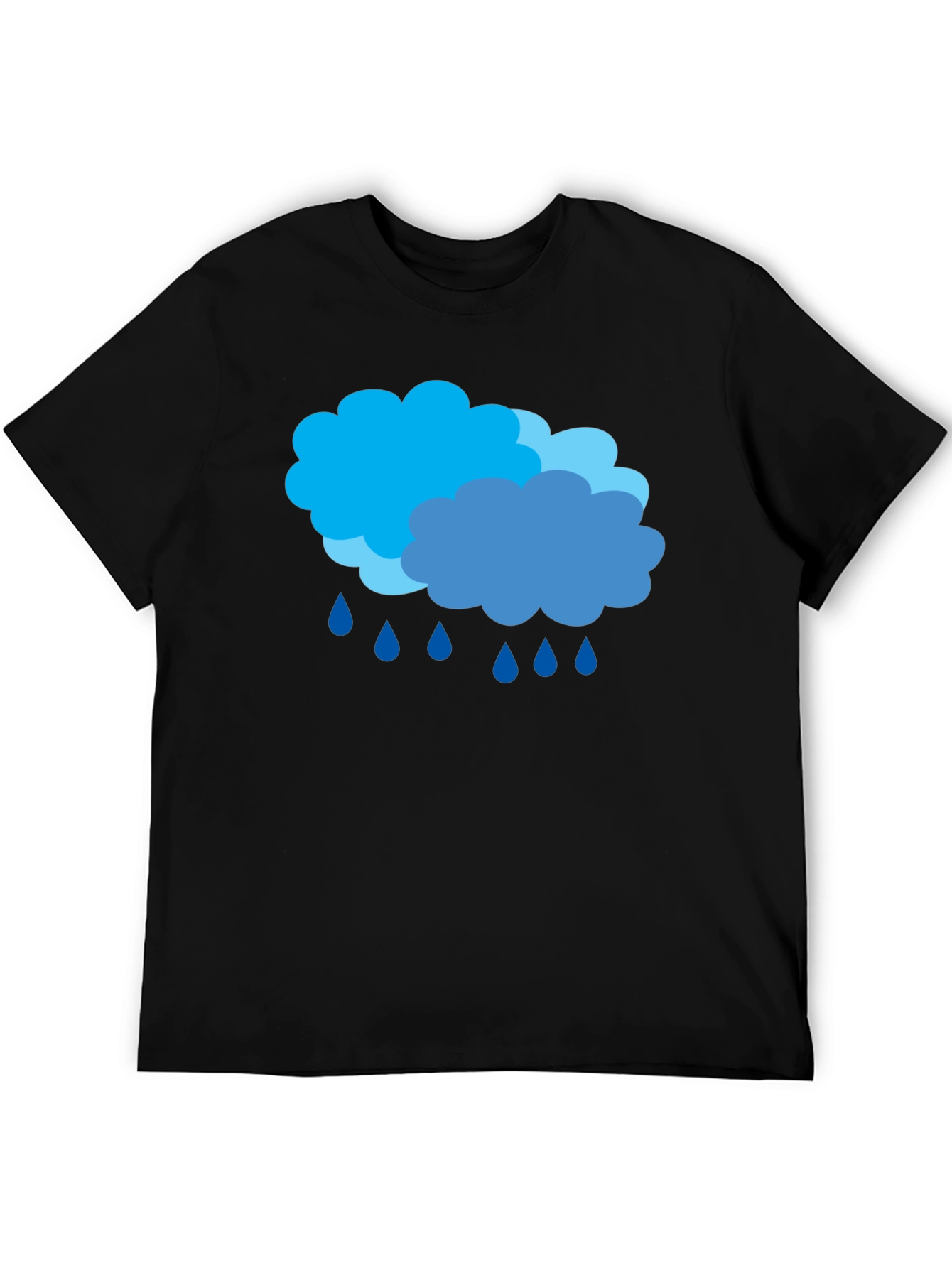 Rainy Day Clouds Graphic Black T-Shirt