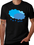 Rainy Day Clouds Graphic Black T-Shirt