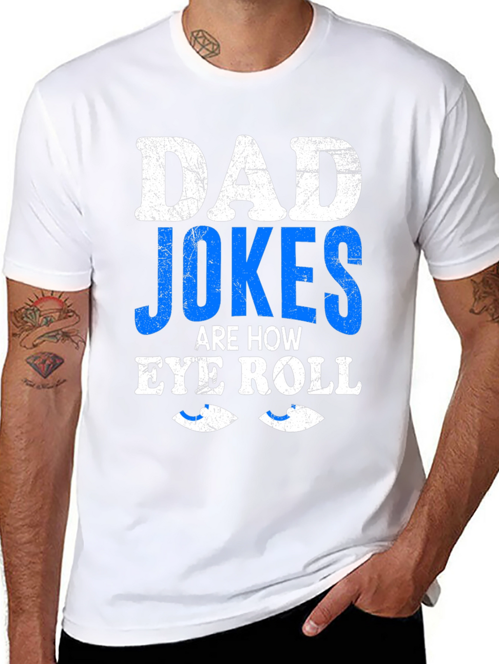 Dad Jokes Eye Roll Graphic Tee
