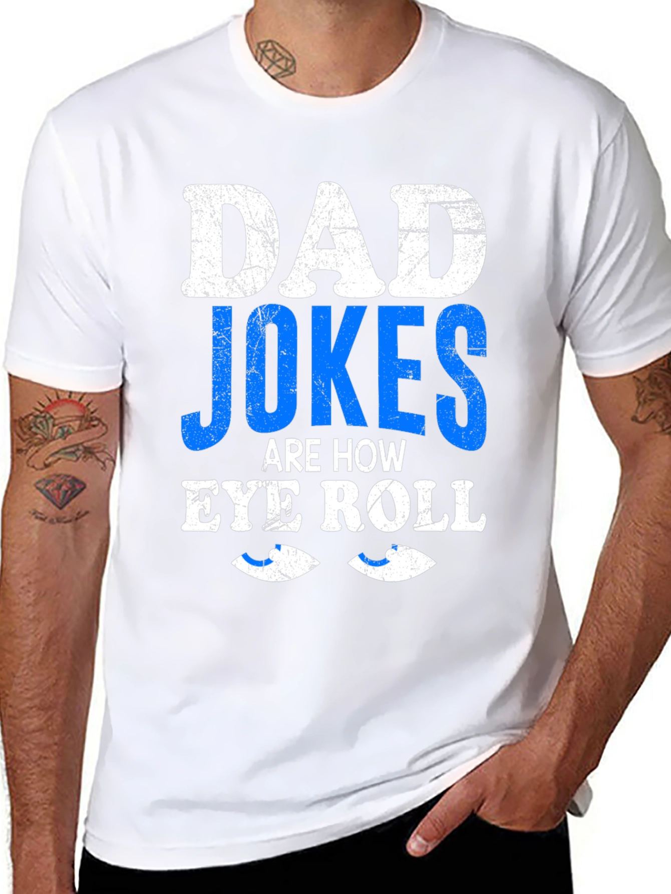 Dad Jokes Eye Roll Graphic Tee