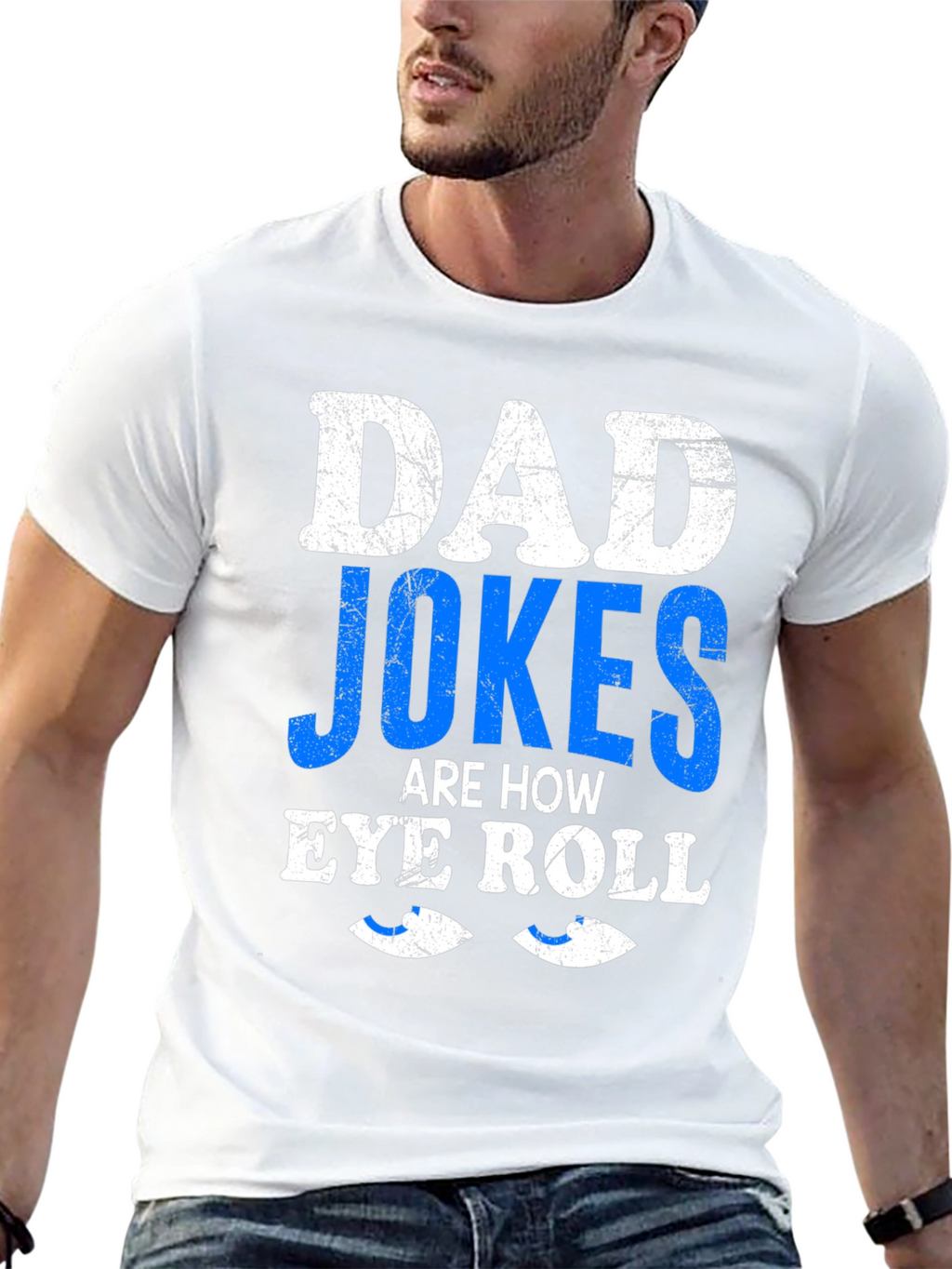 Dad Jokes Eye Roll Graphic Tee