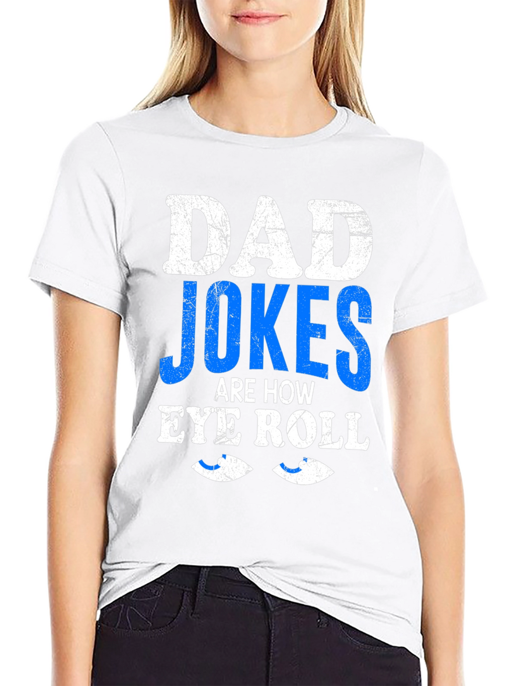 Dad Jokes Eye Roll Graphic Tee